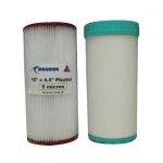 10 x 4.5 inch Twin Water Filter Cartridges Silver Carbon