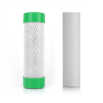 10 x 2.5 inch Twin Under Sink Replacement Water Filter Cartridges 0.5 micron Pre and 0.4 Micron Carbon Premium Small Bore USA Made