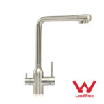 3 Way All In One Square Mixer Tap Stainless Steel Long Tall
